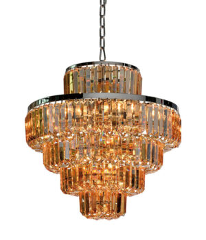Lustre Dijon Cromado e Ambar